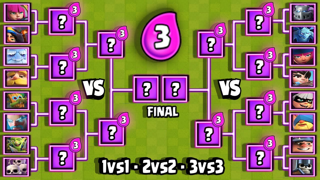 TORNEO de CARTAS de 3 de ELIXIR | 1vs1 - 2vs2 - 3vs3 | Clash Royale