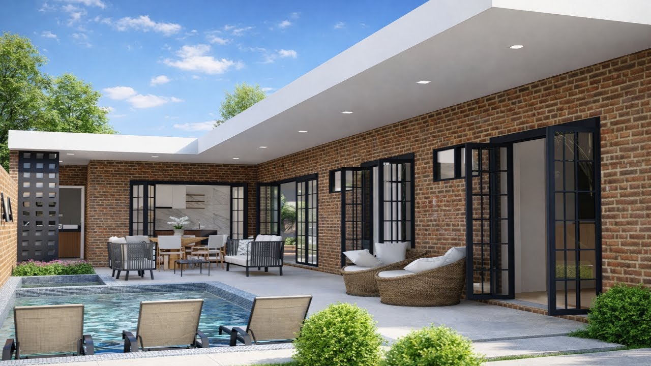 Casa em L maravilhosa com piscina | TERRENO 10X20 |