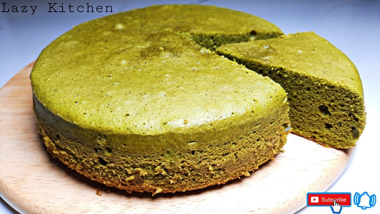 BÁNH BÔNG LAN TRÀ XANH BẰNG NỒI CƠM ĐIỆN - Green tea cake with a rice cooker recipe