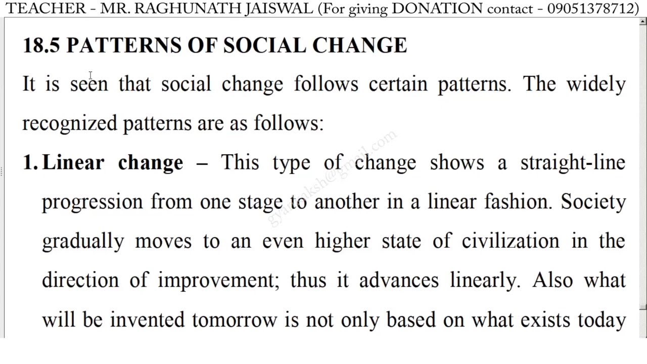 Patterns of Social Change | सामाजिक परिवर्तन के प्रतिमान | Sociology | समाजशास्त्र