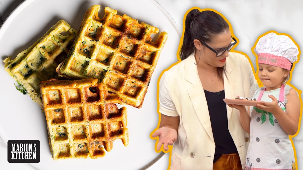 My baby girl made her FIRST Recipe Video!❤️ | Green Waffles | Marion's Kitchen