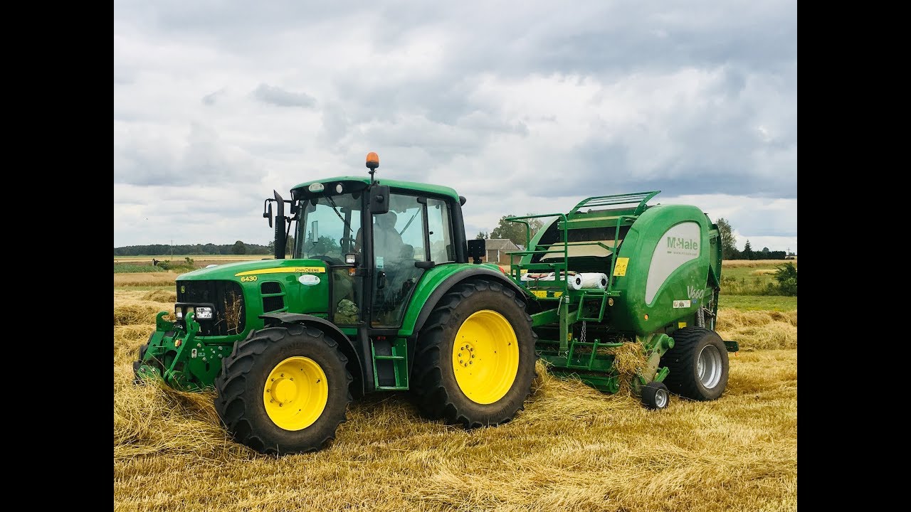 ☆ Prasowanie słomy 2019 ☆ John Deere 6430 & McHale V660 ㋡ Engine Sound ㋡