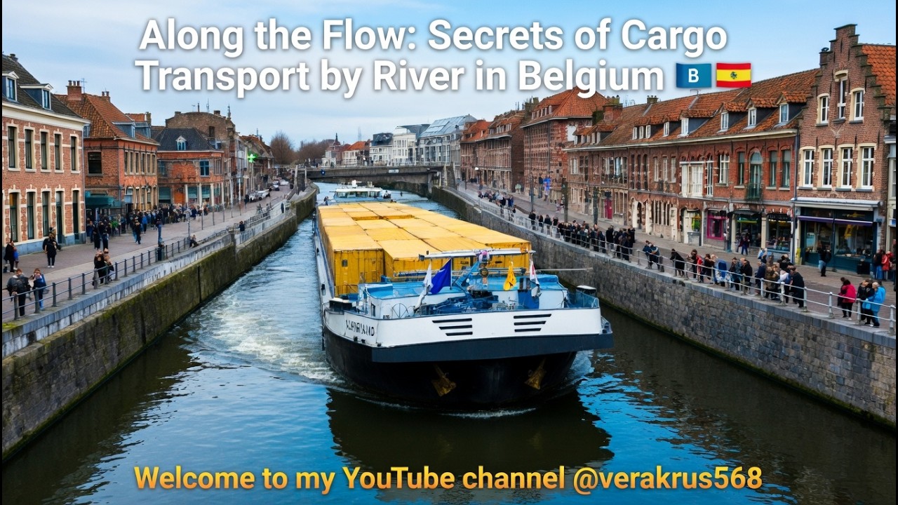 🚢🌊 Along the Flow: Secrets of Cargo Transport by River in Belgium🇧🇪#subscribe#belgium #barge #travel