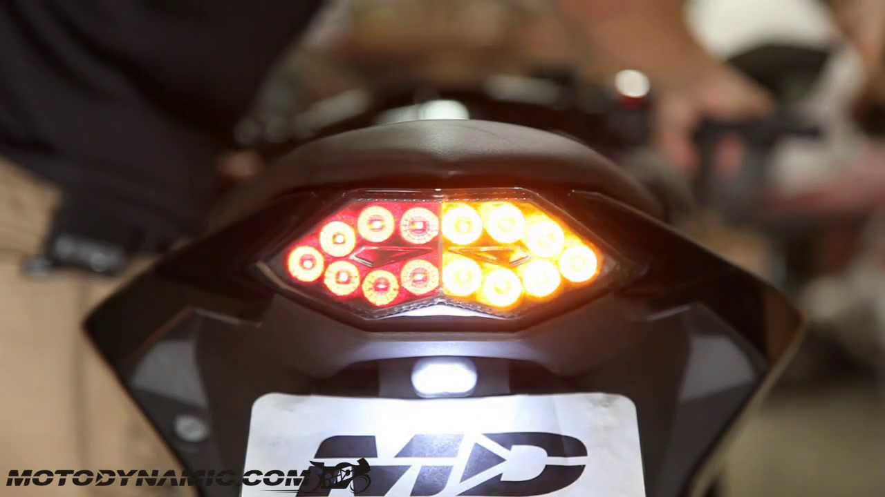 2013-2017 Kawasaki Ninja 300 Sequential LED Tail Lights Smoked Lens