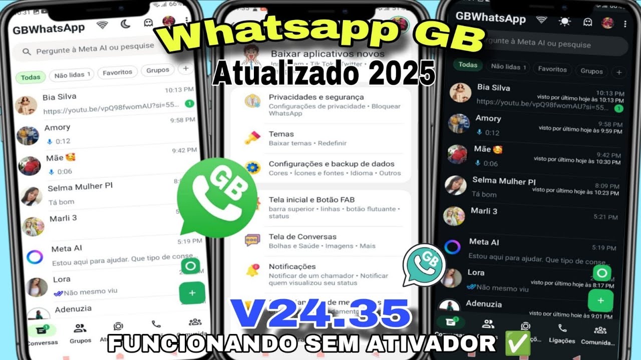 WHATSAPP GB ATUALIZADO 2025 V24.35 FUNCIONANDO PERFEITAMENTE SEM ATIVADOR 