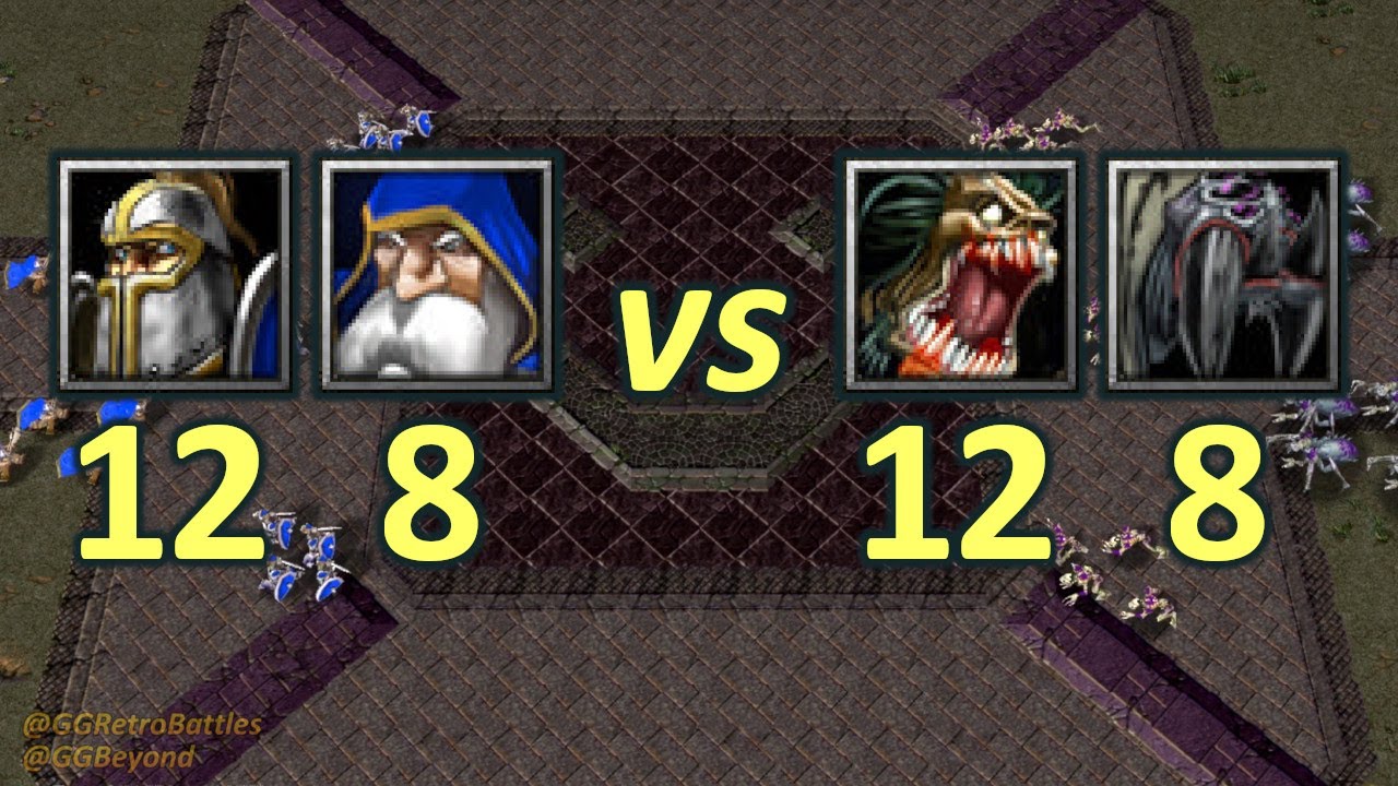 Footmen/Riflemen vs Ghouls/Crypt Fiends - Same Food - WarCraft III Retro Battles