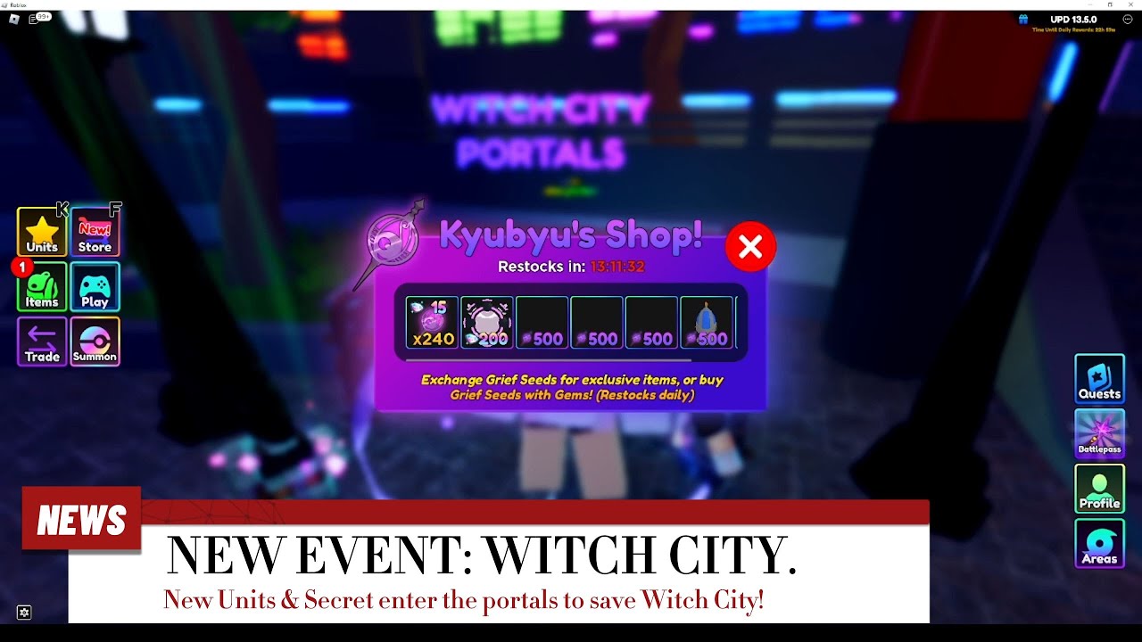 Wiki Anime Adventures Update 135 Witch City new units | Roblox