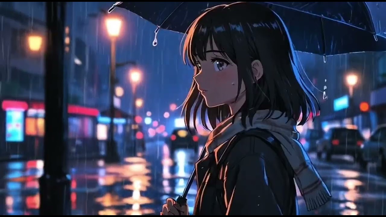 Soft Rain Night Walk 🌙 Girl Walking in the Rain for Deep Sleep (3 Hours)