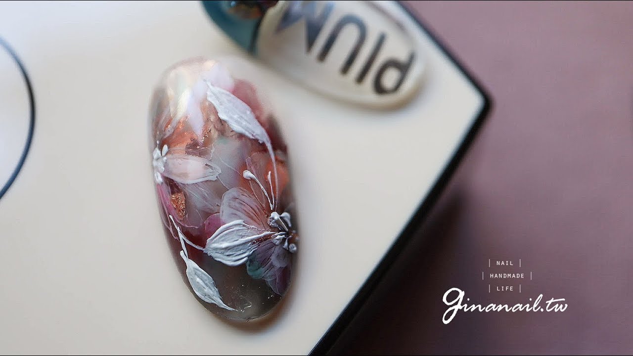 璐意雅ruyigel凝膠水暈染層次花卉美甲~ginanail/美甲教學/Nailart/ネイル/네일