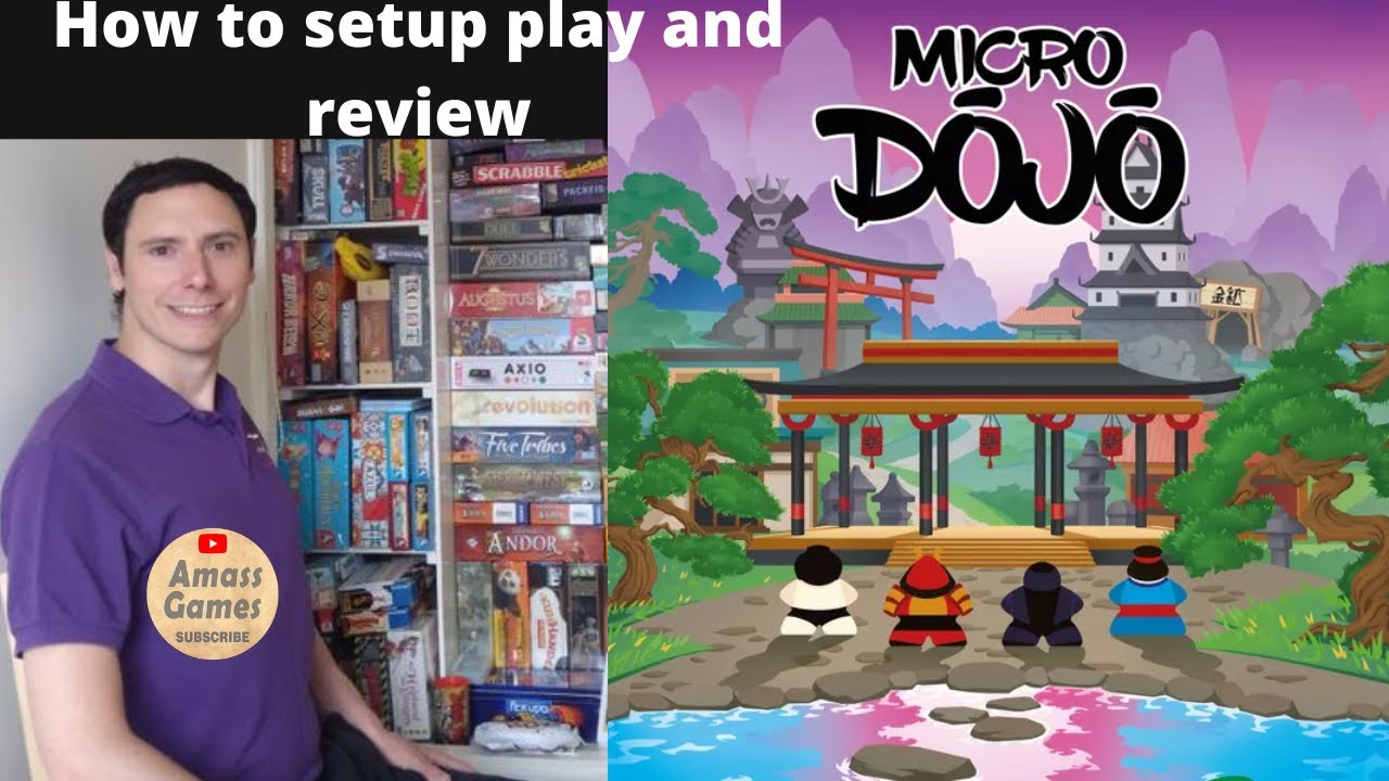 Micro Dojo 1-2 player how to setup play and review #boardgame  AmassGames #4k #bga #bgg #tabletop