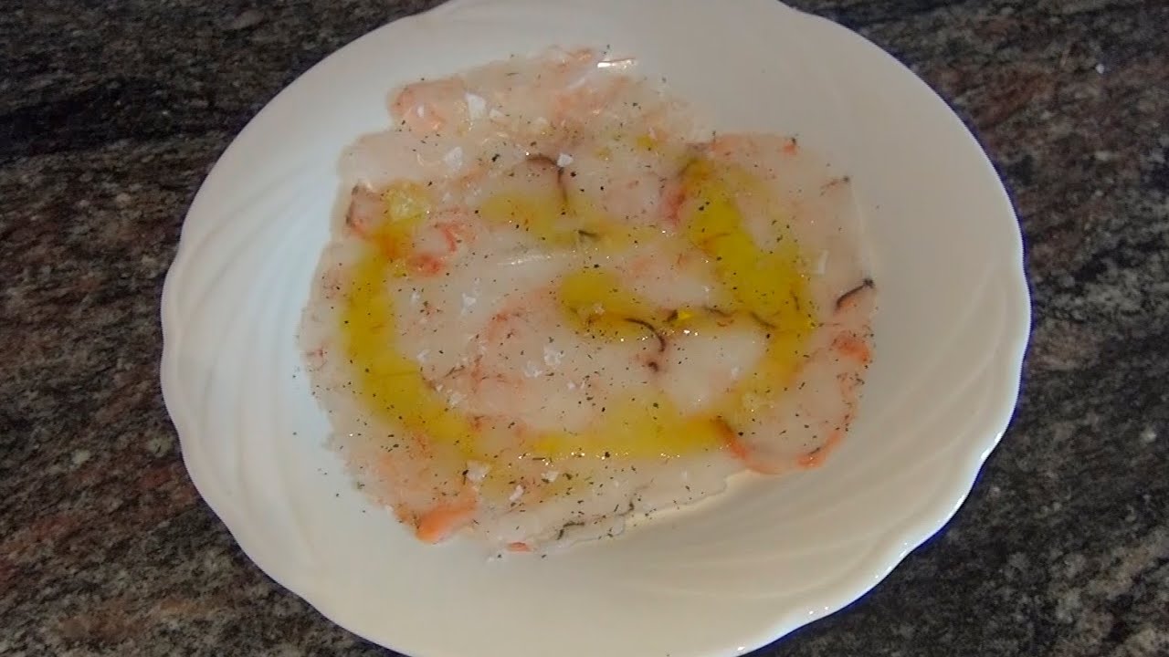 Carpaccio de gambas | Cocina mediterránea