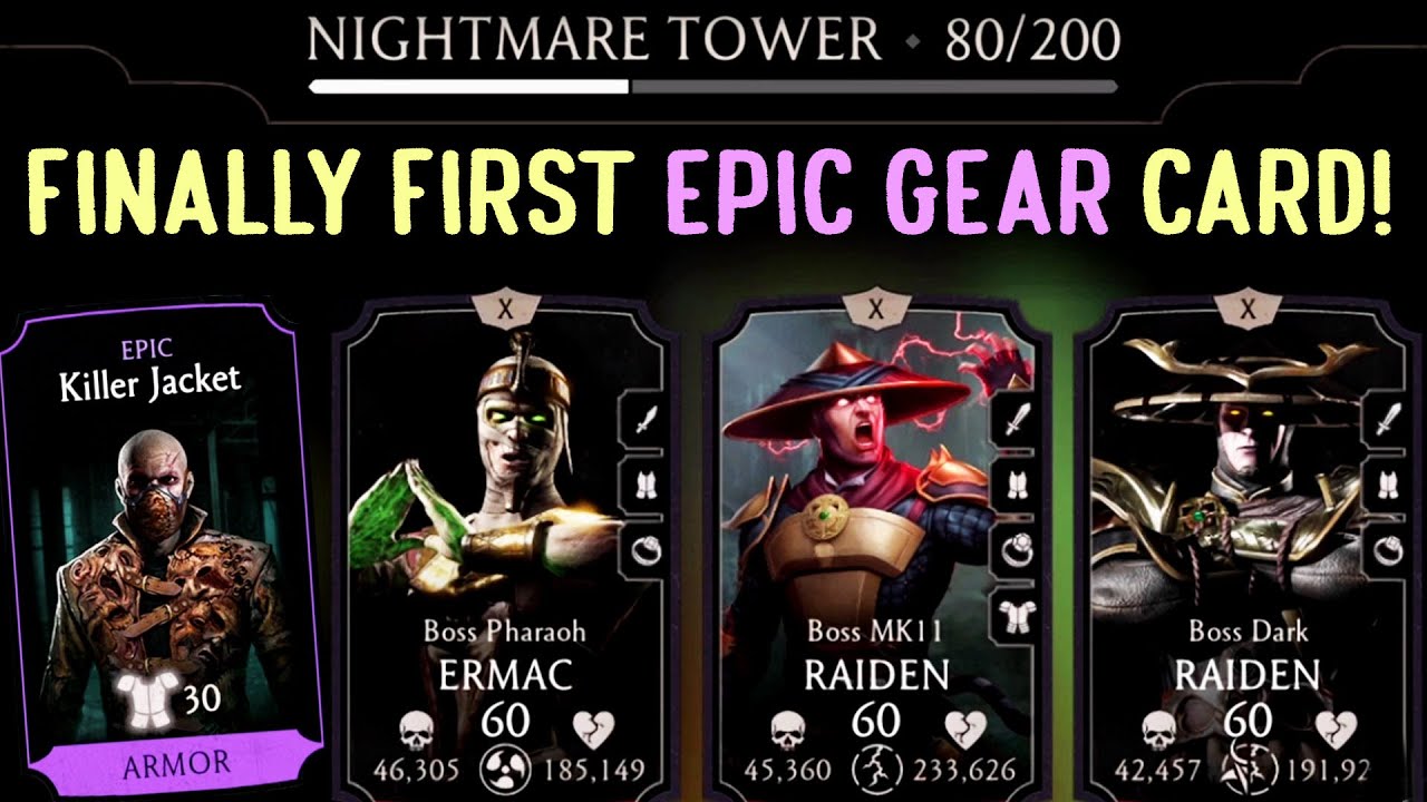 MK Mobile. Nightmare Tower Battle 80. Finally Getting Some Epic Tower Cards!