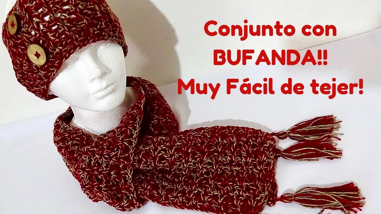 Conjunto para Dama  - TODAS LAS TALLAS  Bufanda Fácil !!