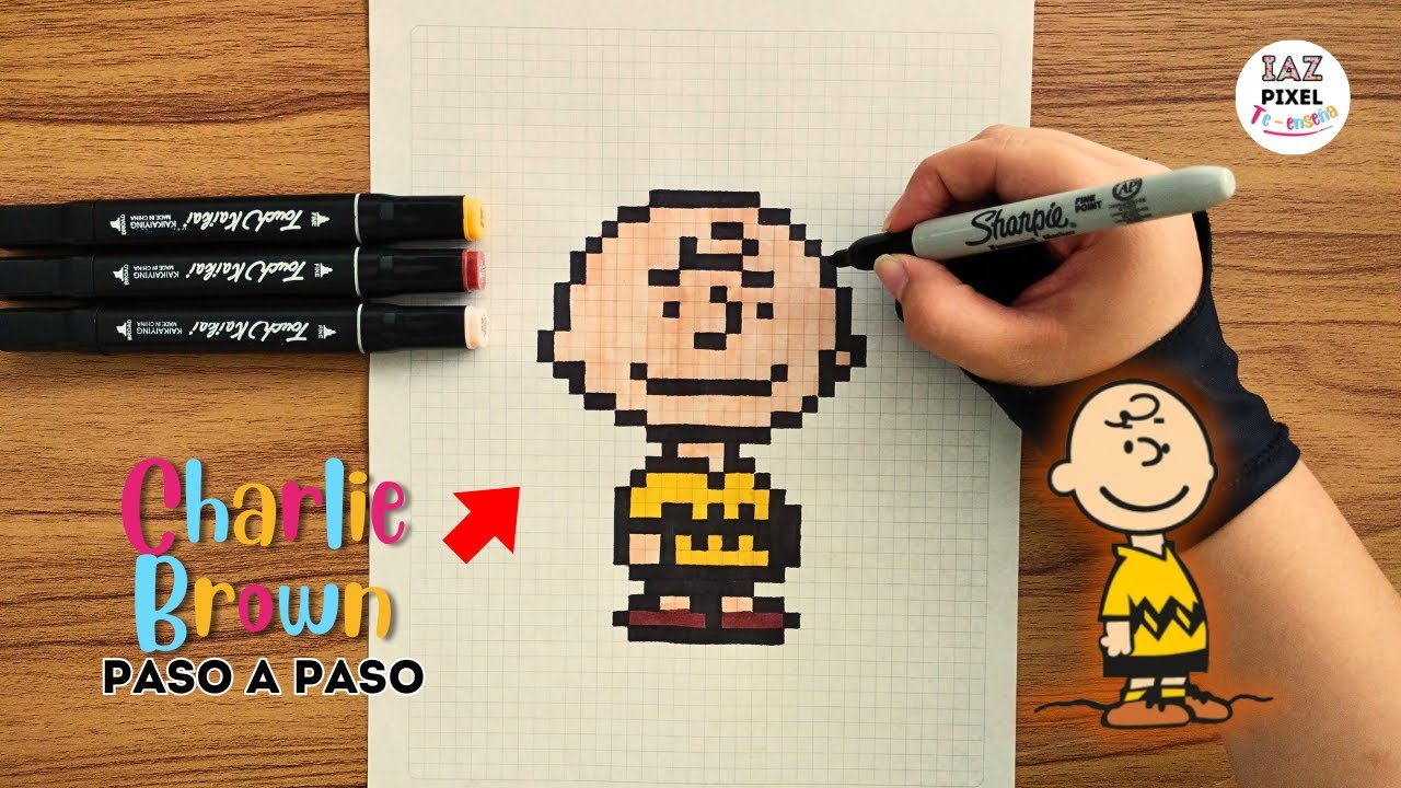 Como dibujar a CHARLIE BROWN en PIXEL ART – Tutorial paso a paso