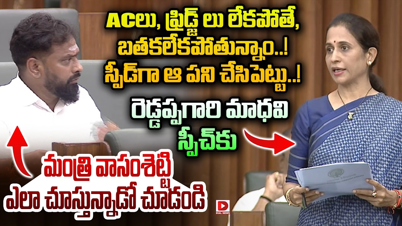 ACలు, ఫ్రిడ్జ్ లు లేకపోతే, బతకలేకపోతున్నాం..! Reddappagari Madhavi Reddy Speech in Assembly | Dial