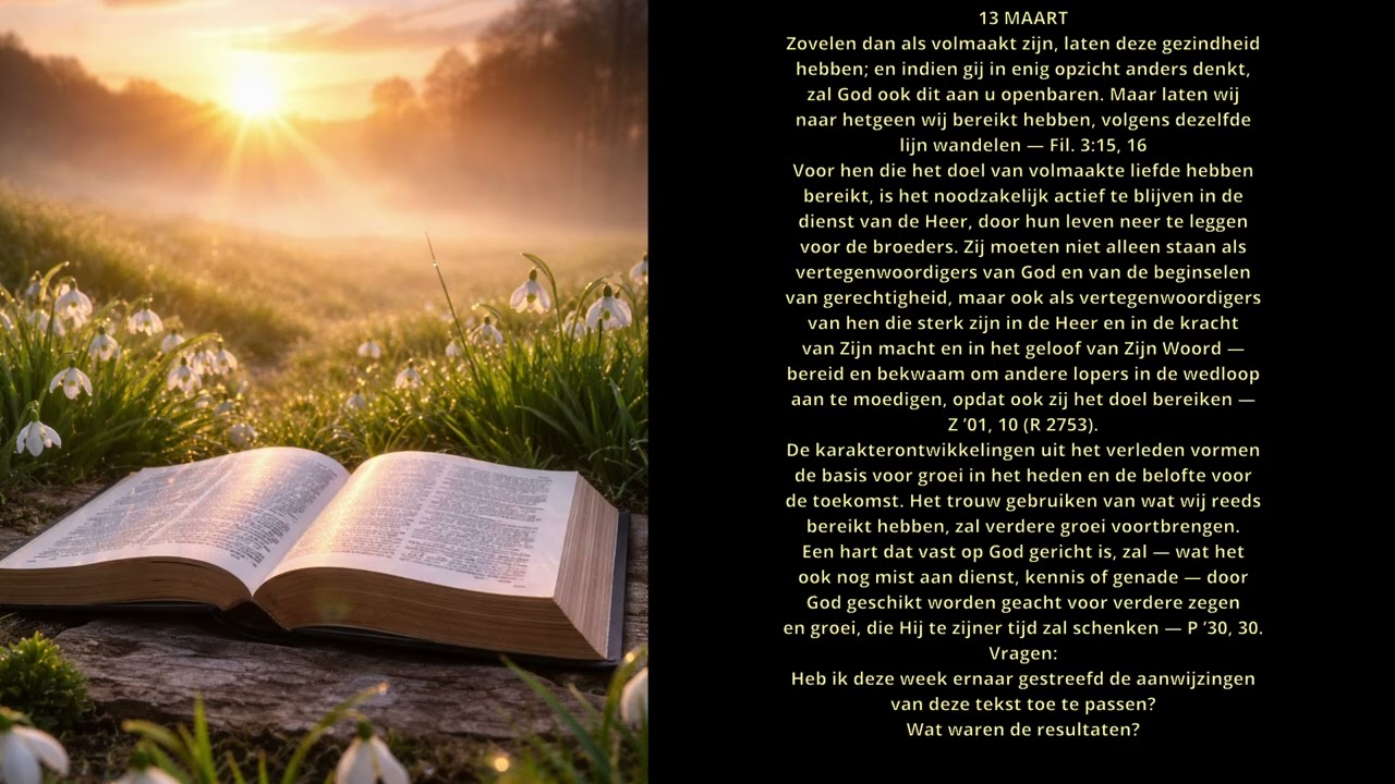 Hemelse Manna - 13 Maart