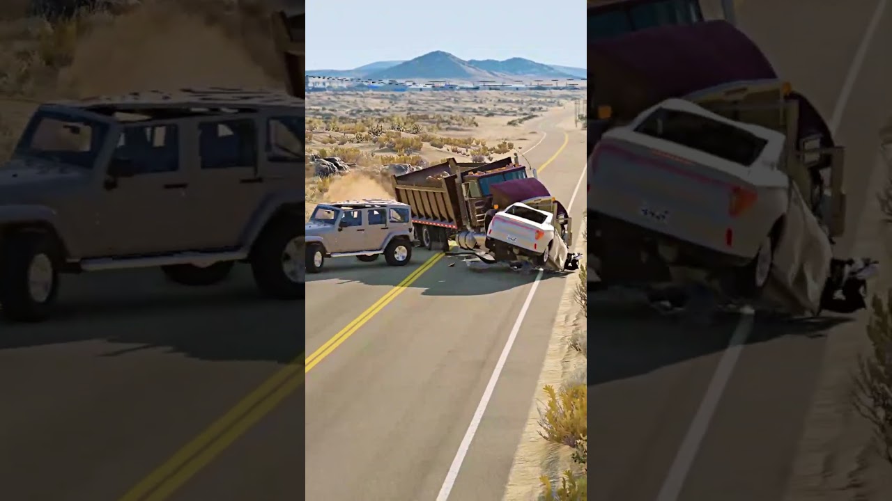 Realistic Highway Car Crashes #125