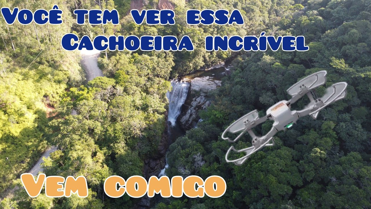 Drone sobrevoa Cachoeira do Amâncio Sorocaba Biguaçu SC.