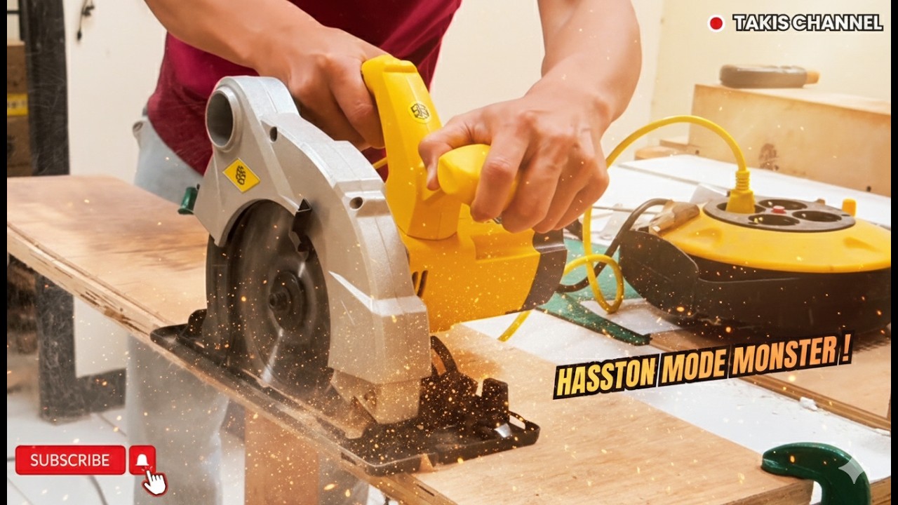 Circular Saw 7 Inch Hasston Review & Tes Potong Kayu Tebal — Seberapa Kuat?