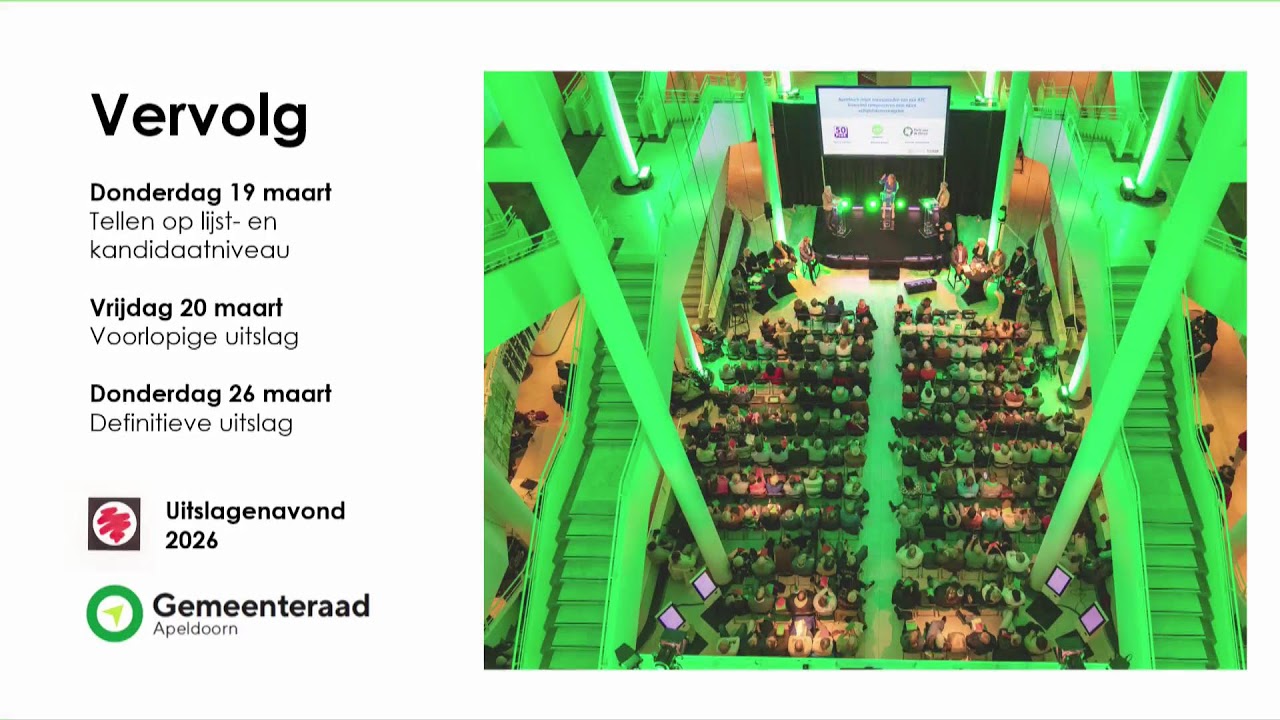 Uitslagenavond gemeenteraad 2026 Apeldoorn