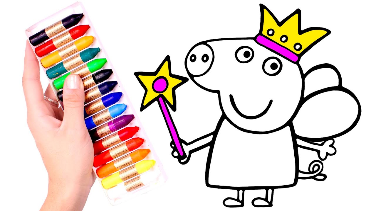 Dibuja y Colorea a Peppa disfrazada de Hada 🐷🧚‍♀️ Como dibujar