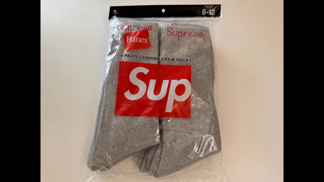 Supreme x Hanes Crew Socks (Heather Grey) Unboxing!