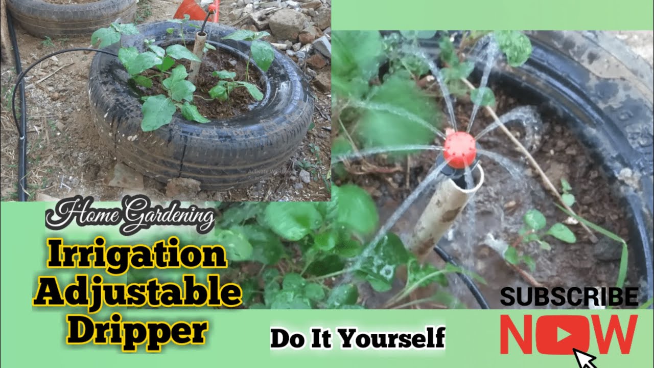 Adjustable dripper Irrigation for home gardening system