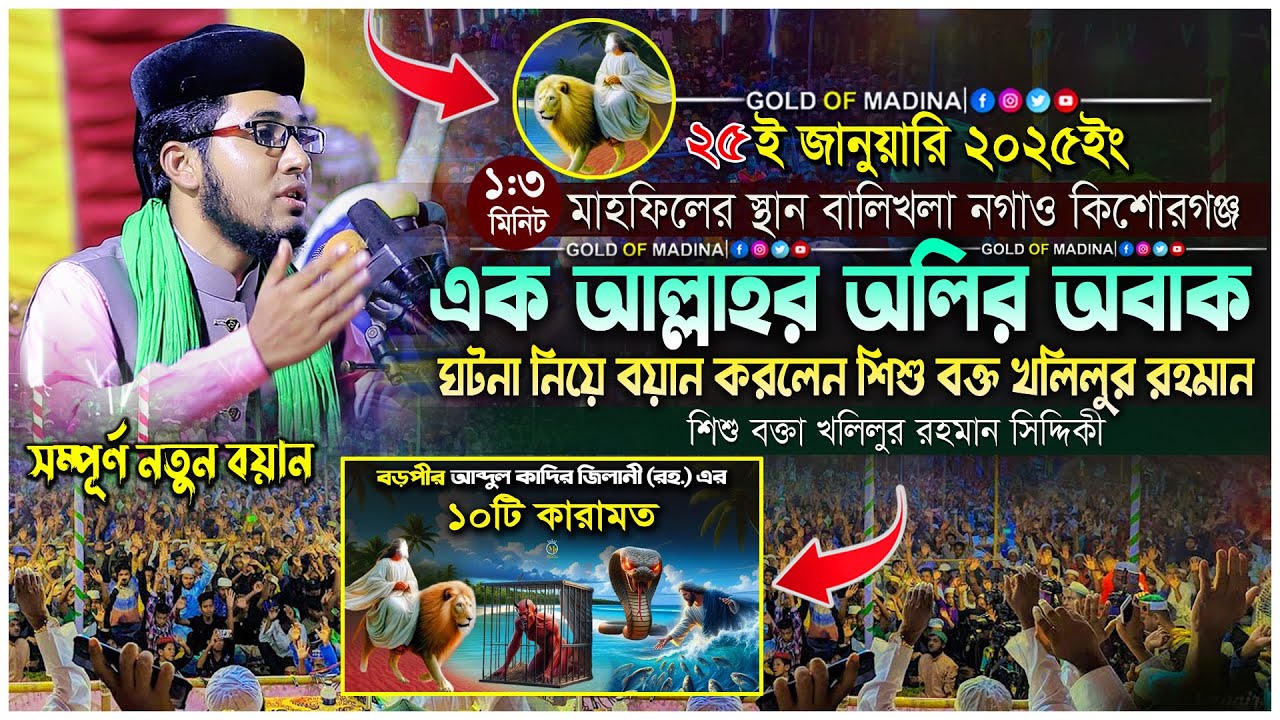 আল্লাহর অলির অলৌকিক ঘটনা । কিয়ামতের ওয়াজ । ওলীদের কারামত । শিশু বক্তা খলিলুর রহমান সিদ্দিকী ওয়াজ