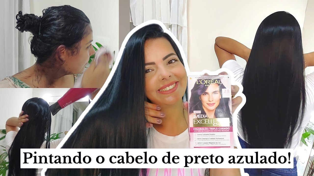 PINTEI MEU CABELO EM CASA! PRETO AZULADO - L'ORÉAL PARIS 2.8 IMÉDIA EXCELLENCE CREME