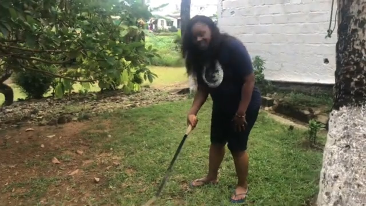 Cutting Grass Without Lawnmower in Monrovia Liberia 2021