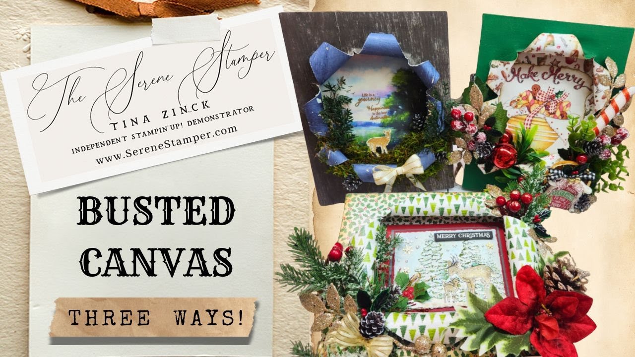 Create Stunning DIY Busted Canvas Art with Designer Paper, Stamps, & More!