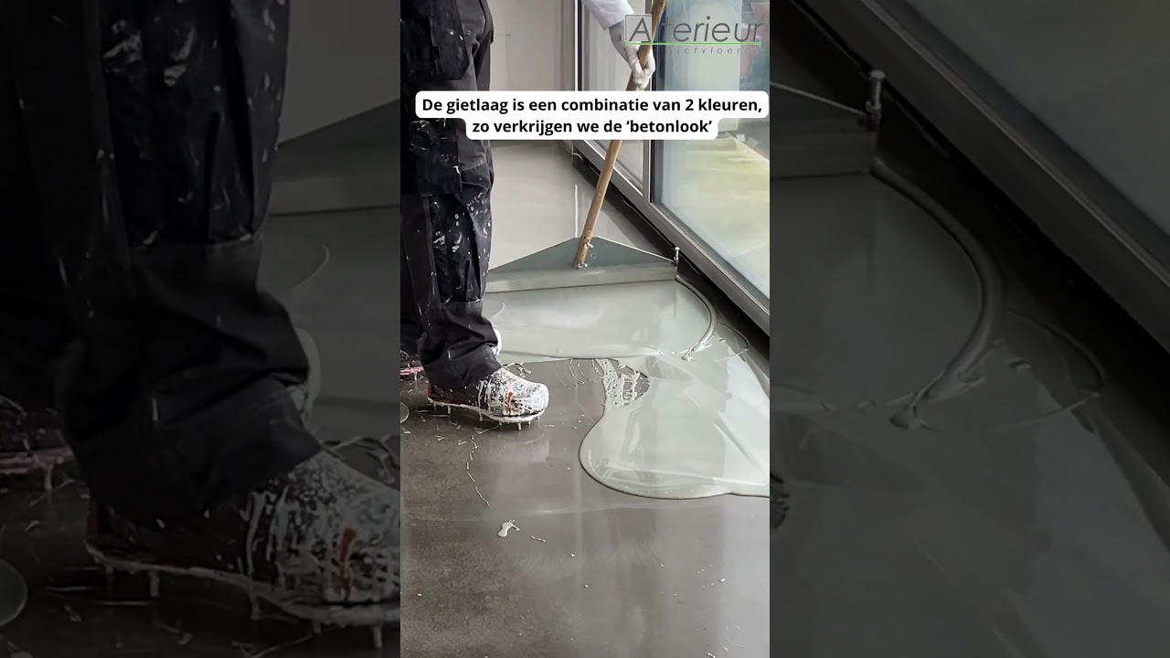 Betonlook gietvloer plaatsen #gietvloer