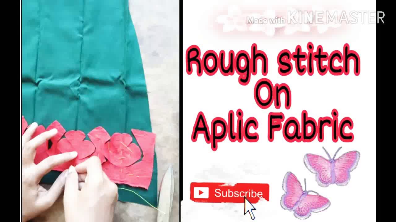 Rough stitch on Aplic fabric #aplictutorial#tuk