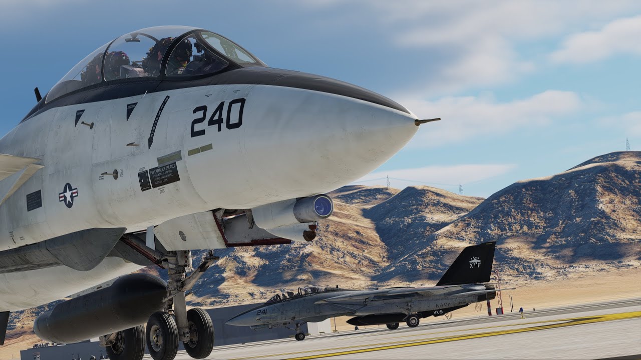 (Golden Hour)  VX-9 F-14B DEMO Nellis Airforce Base Airshow 1995