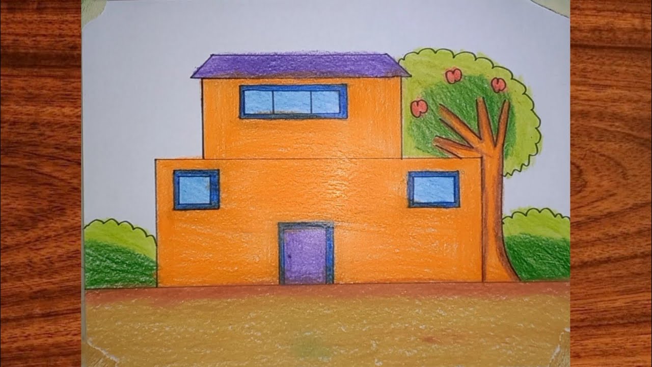 How to draw a simple house easily || Drawing a Simple House Easy. 