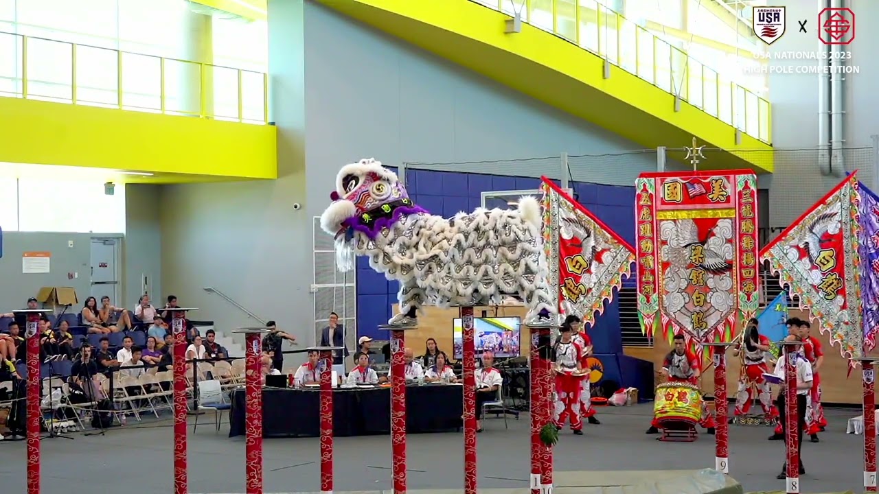Leung's White Crane (Team Black) - 2023 USA Lion Dance National Championship High Pole Category