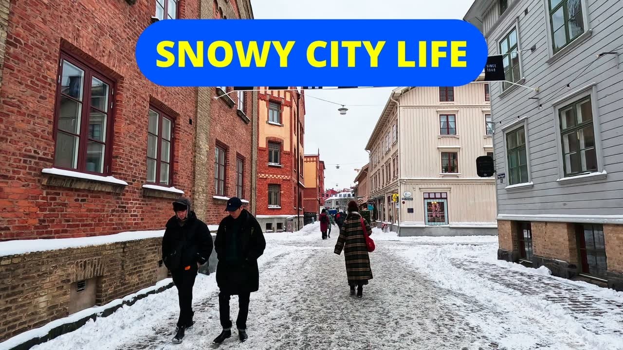 Gothenburg Sweden 4K – Зимняя прогулка по историческому району Хага