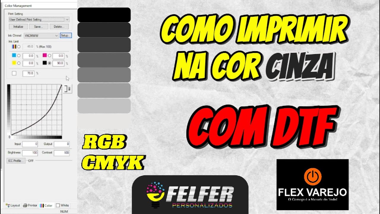 Como Imprimir na Cor Cinza Chumbo no DTF / Palheta de Cor Dicas de Configuração do Acrorip 10.3