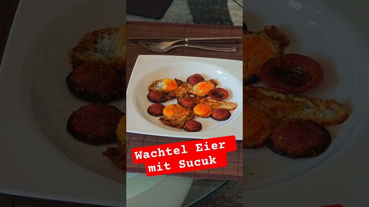 Wachtel Eier mit Sucuk in der Pfanne zubereiten 💫 #rezept #food #leckerkochen