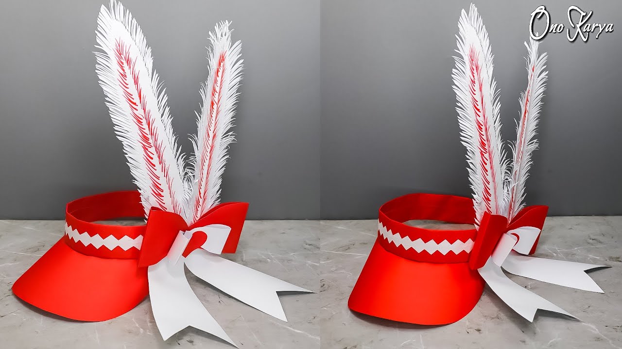 Cara membuat topi 17 agustus dari karton topi karnaval merah putih hiasan kepala unik