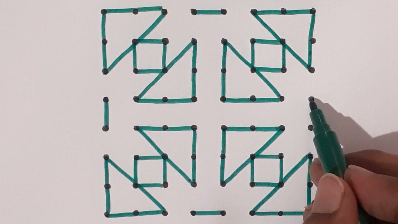 8 dots || 101 || RR3023 || rangoli || kolam || muggulu || Riddle Rangoli.
