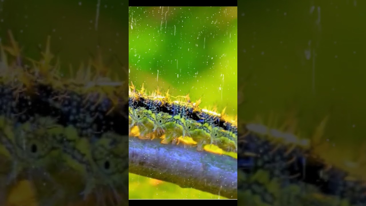 the Natural forest - bugs - Heavy Rain and Thunder Sounds  #rain #rainsounds #healingrain