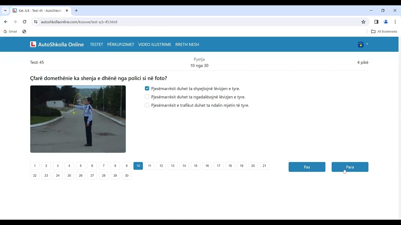 Teste Autoshkolle Kosovë T 45
