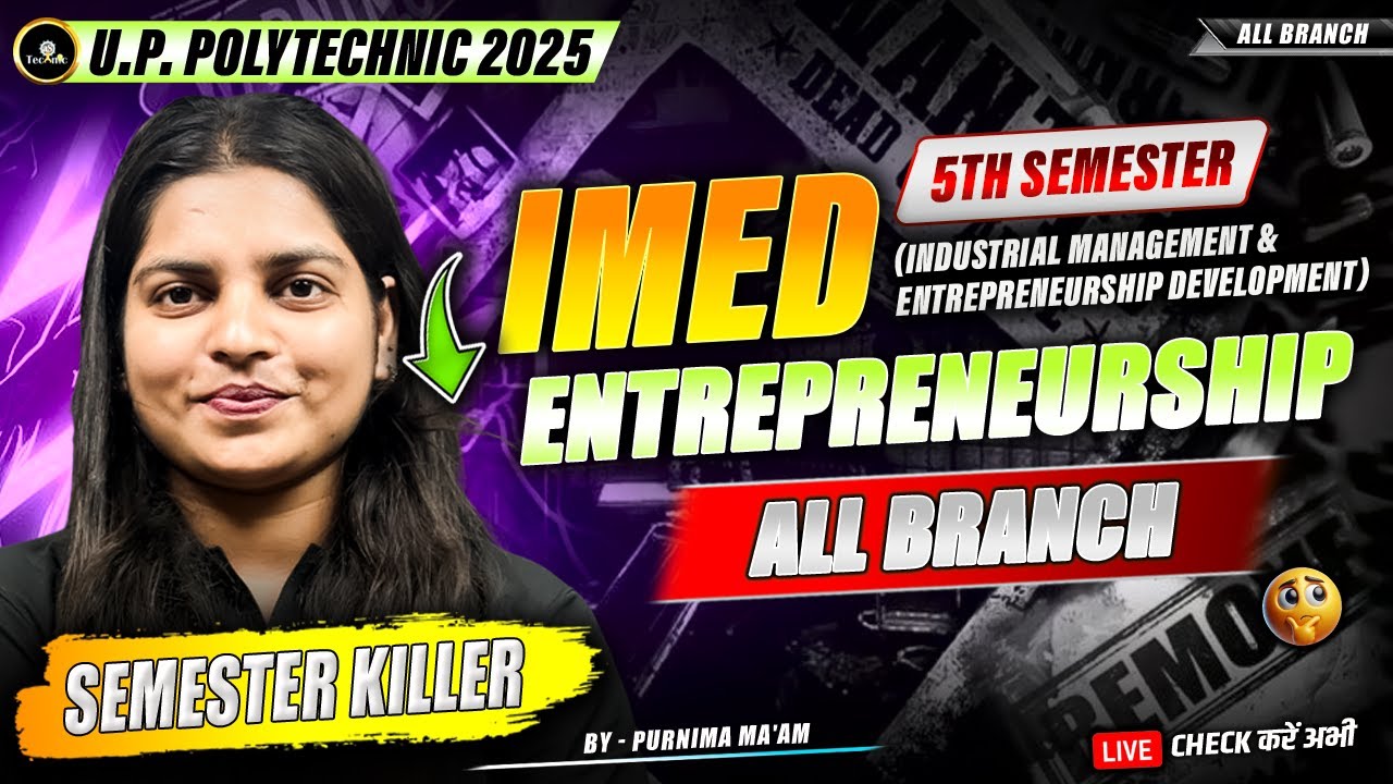 Entrepreneurship IMED | Polytechnic 5th Semester | BTEUP Engineering 2025 #astechnic #polytechnic