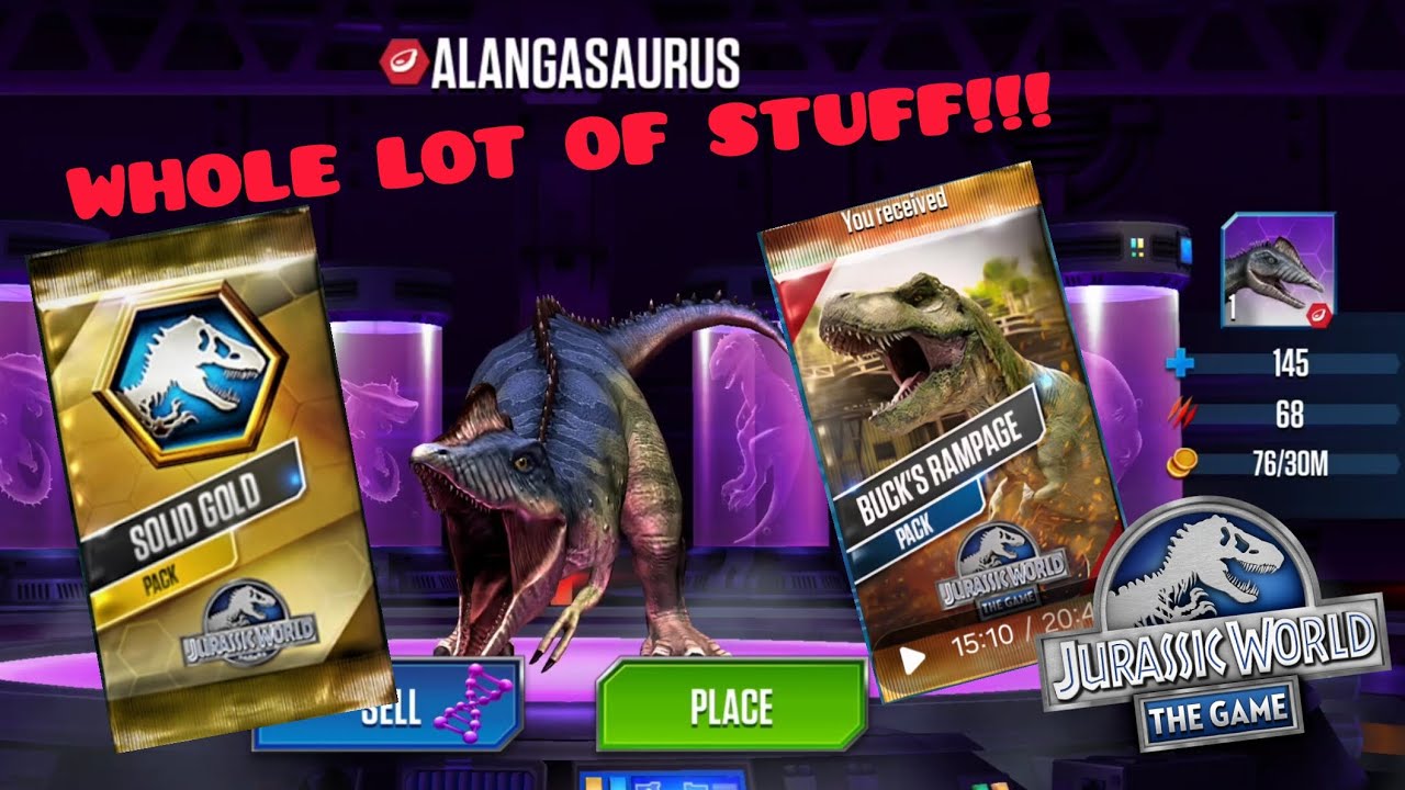 ALANGASAURUS, SOLID GOLD ,BUCK'S RAMPAGE AND MORE!!! Jurassic world the game episode 15 