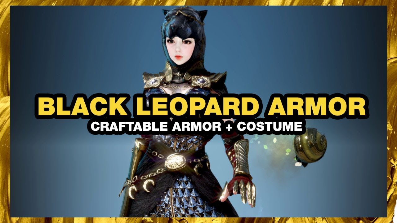BLACK DESERT ONLINE Black Leopard Armor CRAFTABLE COSTUME