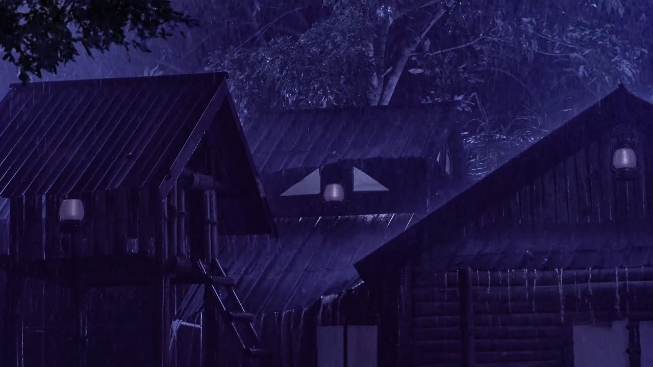 Sleep Instantly to Heavy Rain on Metal Roof🌧️ Cozy Old Metal House at Night🏠