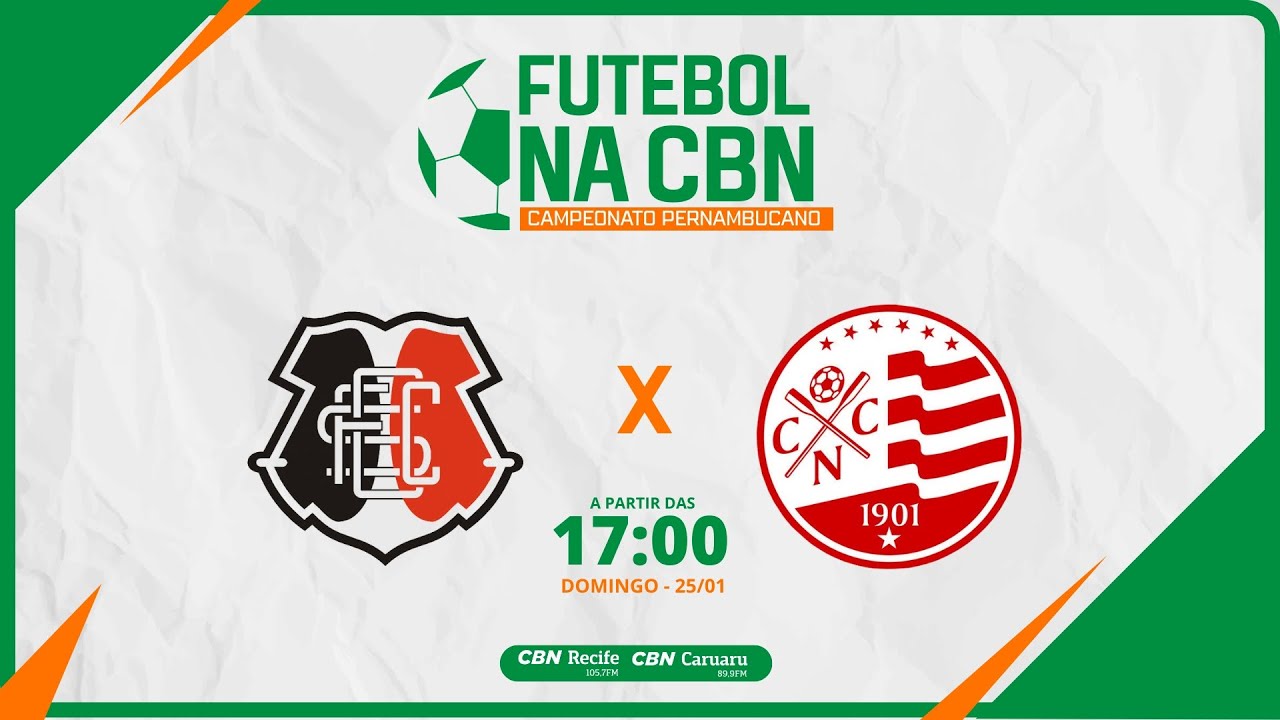 SANTA CRUZ X NÁUTICO AO VIVO - CAMPEONATO PERNAMBUCANO 2026 | FUTEBOL GLOBO CBN