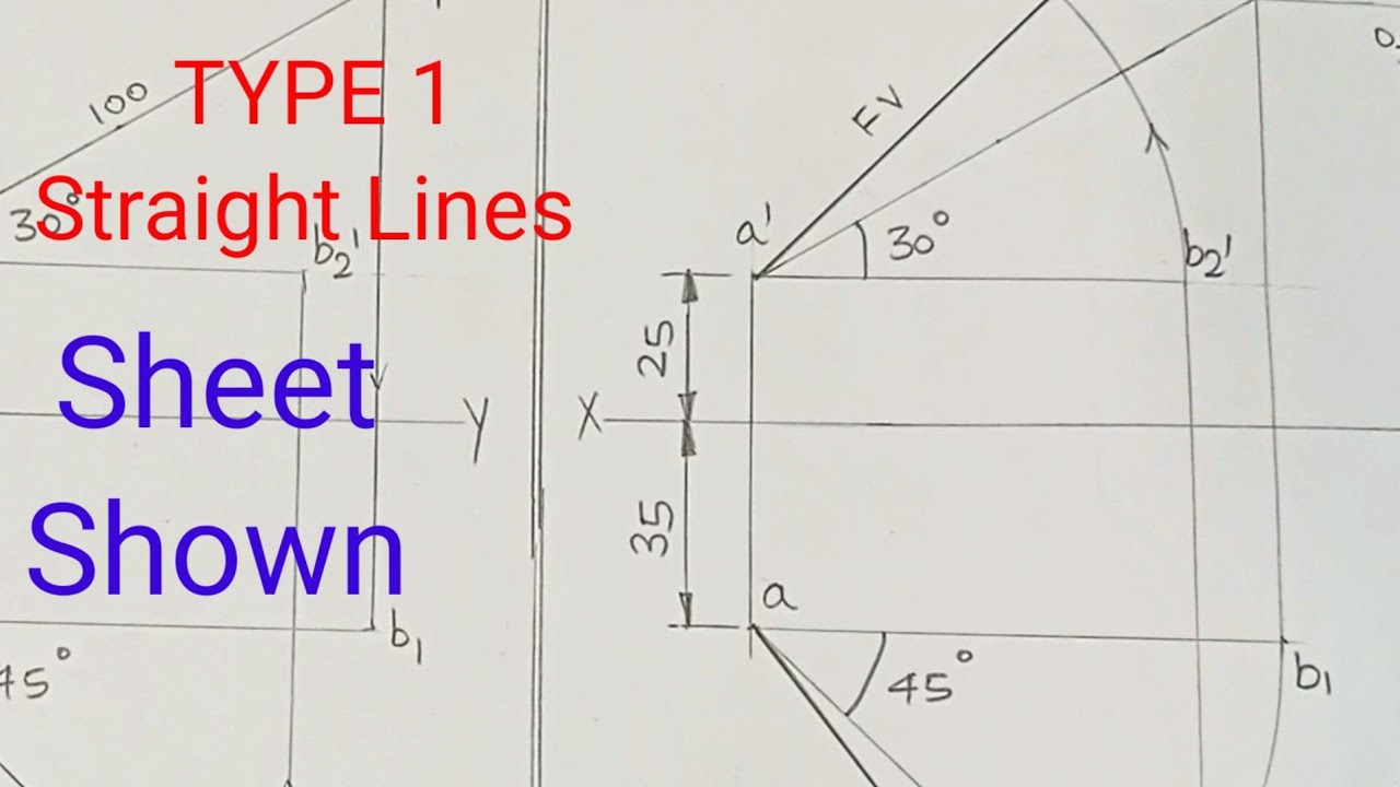 TYPE 1 | Straight Lines on Sheet | Engineering Graphics