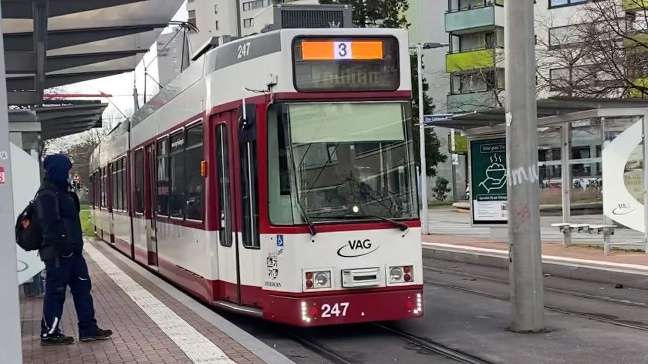 Mit der 🚋StrasenbahnLinie 3 Haid➡️Vauban durch ❤️Freiburg, Schwarzwald🌲🇩🇪